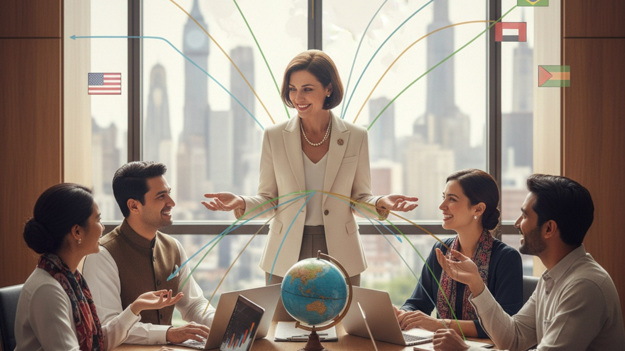 Bridging Global Divides Essential Cross-cultural Communication Strategies for Professionals. illustration